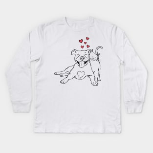 Pitties and Kitties Kids Long Sleeve T-Shirt